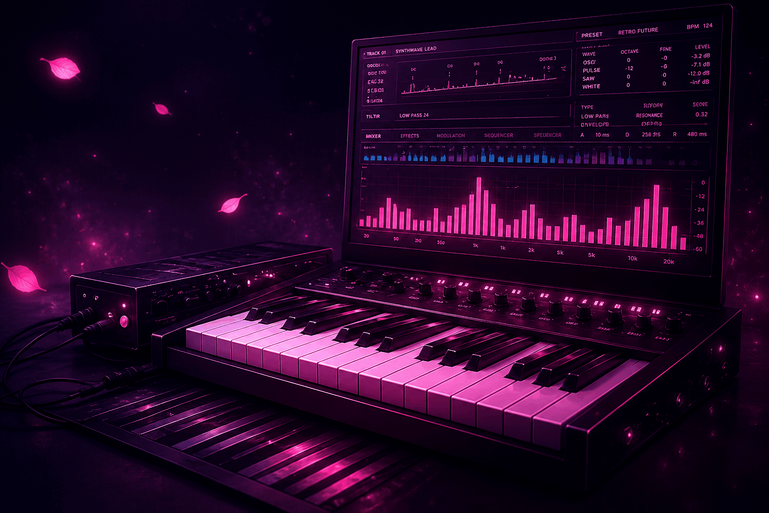Professional music production studio